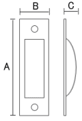 真鍮鋳物製 チリ出し戸引手 図