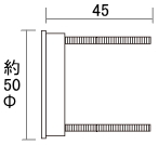 箪笥金具　丸型堀込取手　図