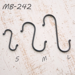 アンティーク金具　Ｓ字フック　鍛鉄　ＭＢ－２４２　室金物